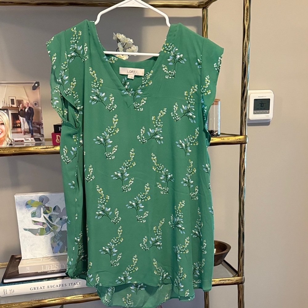 Loft MATERNITY Green Floral Top - large